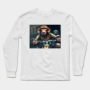 monkey driving a bike Long Sleeve T-Shirt